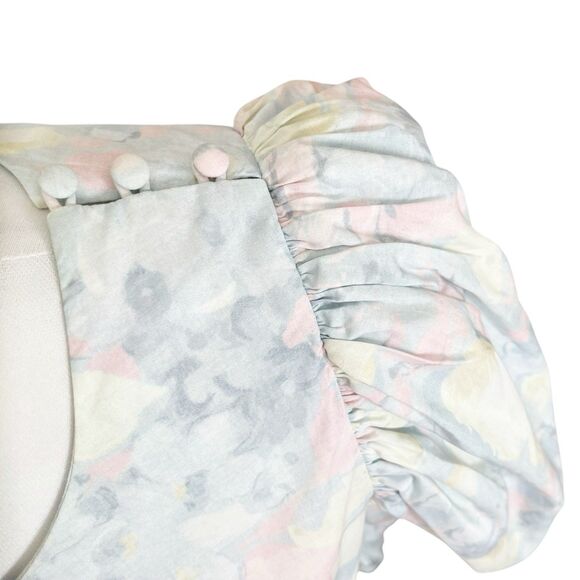 Selkie NWT Sunroom Dress Monet Print Cotton Women’s Size 8 Puff Sleeve - Picture 8 of 15